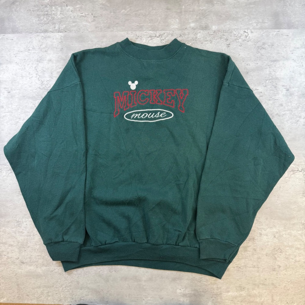 Vintage Mickey Unlimited Jerry Leigh Sweatshirt‎ Green Disney Crewneck XL 90s